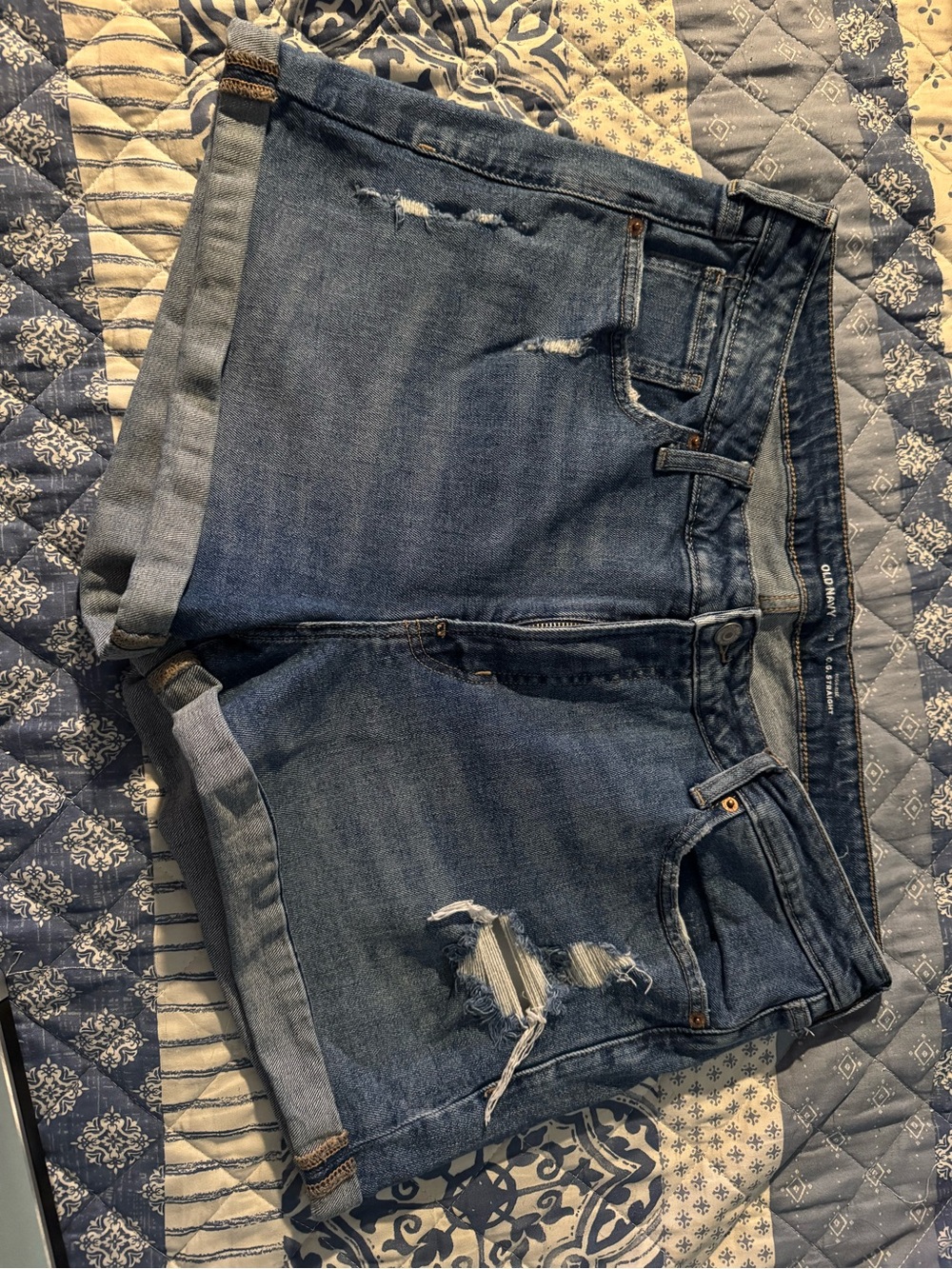 Old Navy Distressed Blue Denim Jean Shorts